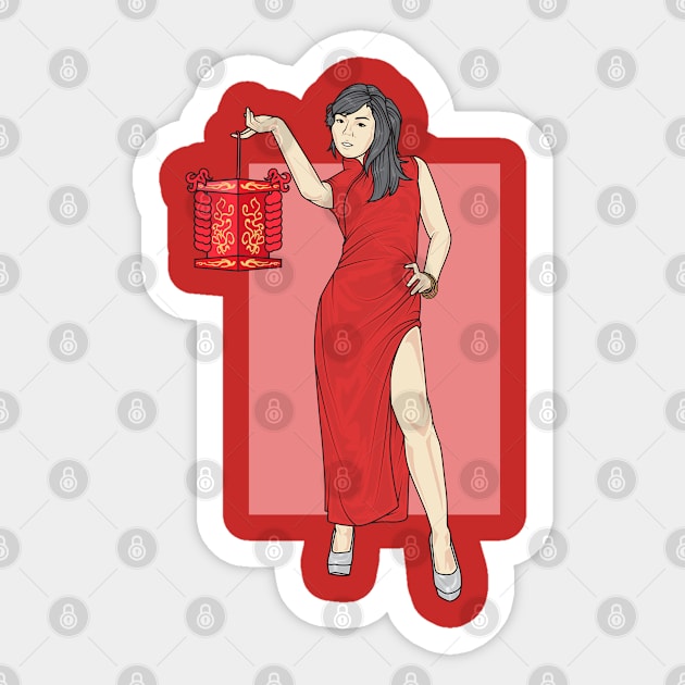 Lady In Red Rain Collection Sticker by crissbahari